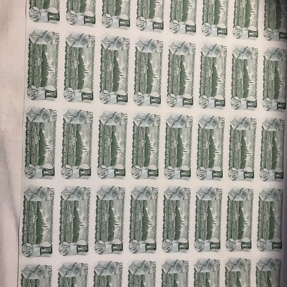 Bank of Canada Uncut sheet of $1 Dollar Banknotes 1973 - Picture 4 of 6